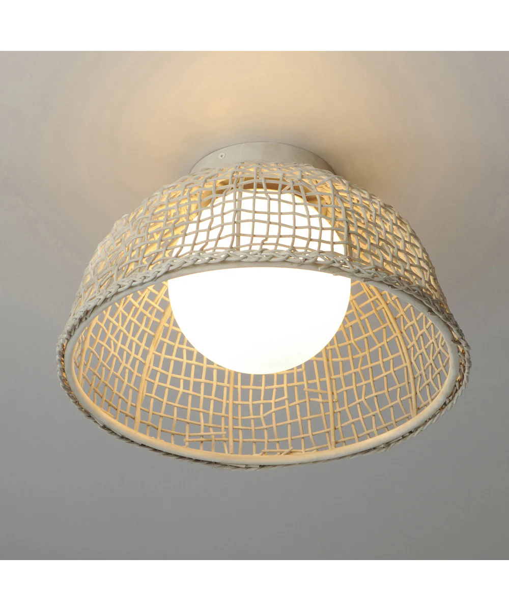 Cestino 1-Light Flush Mount Weathered White - Image 4