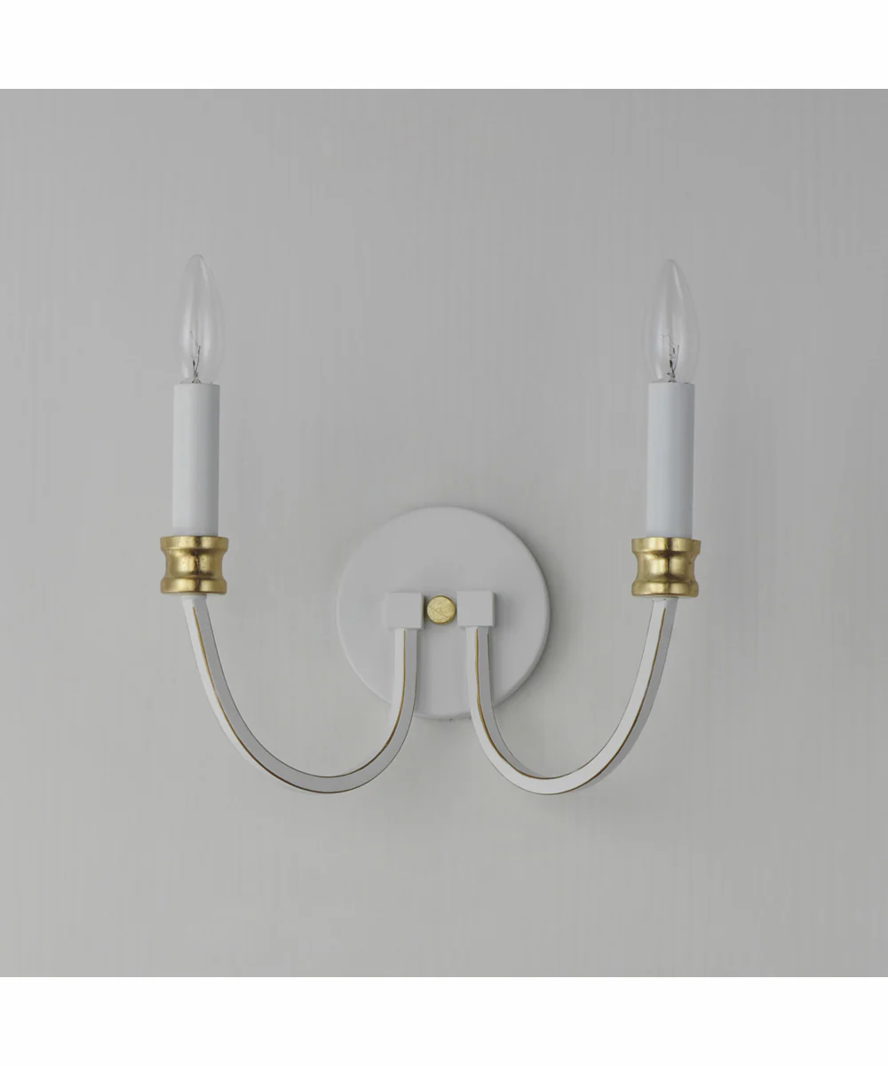 Charlton 2-Light Wall Sconce Weathered White/Gold Leaf - Image 2