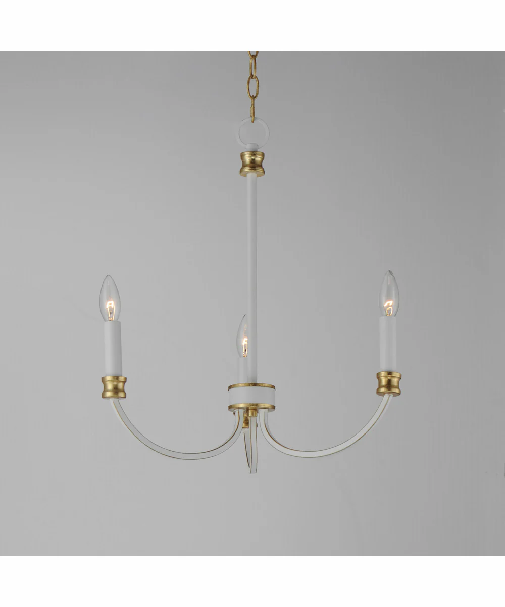 Charlton 3-Light Chandelier Weathered White/Gold Leaf - Image 2