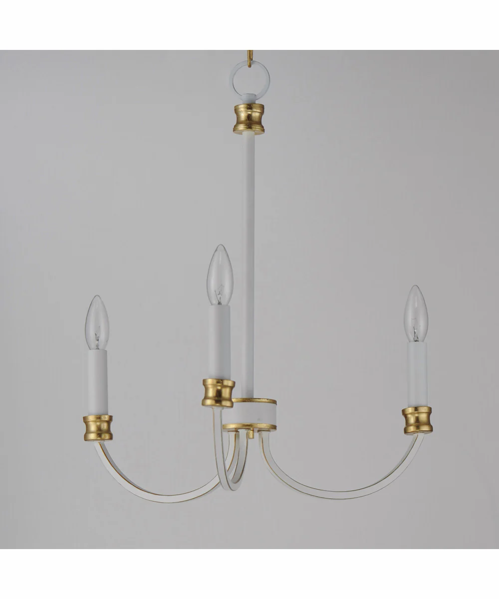Charlton 3-Light Chandelier Weathered White/Gold Leaf - Image 3
