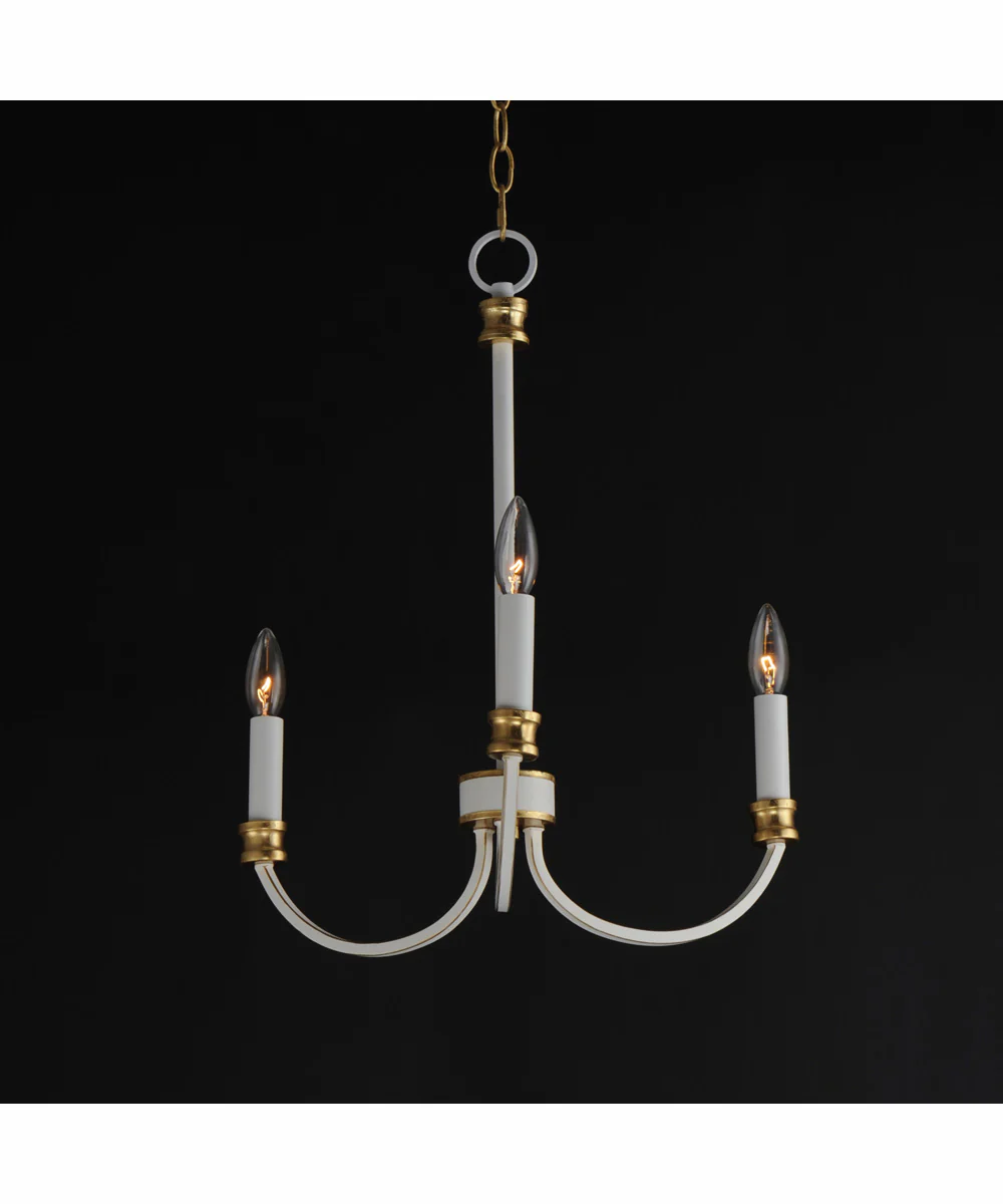 Charlton 3-Light Chandelier Weathered White/Gold Leaf - Image 4