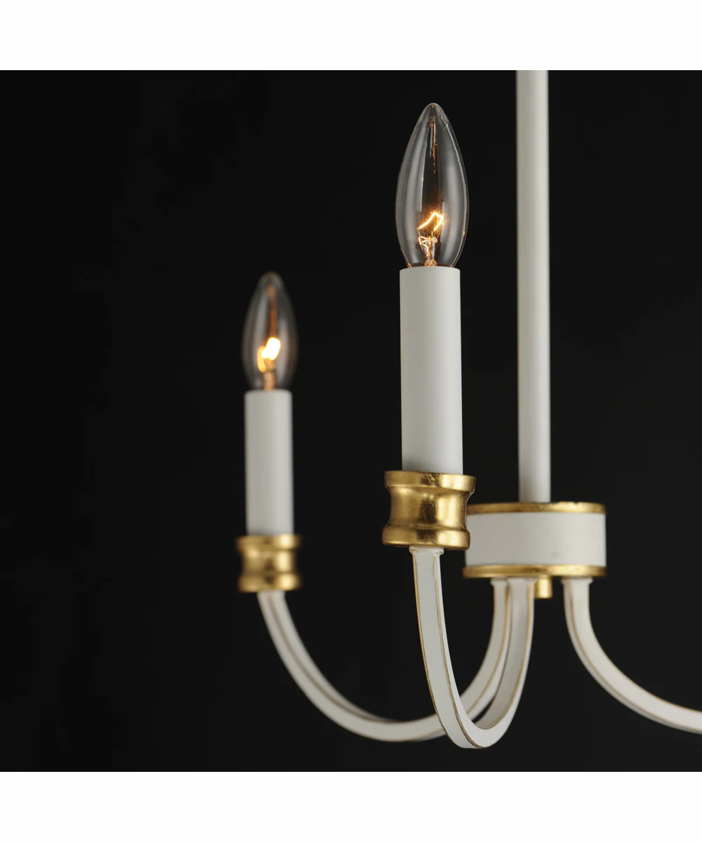 Charlton 3-Light Chandelier Weathered White/Gold Leaf - Image 5