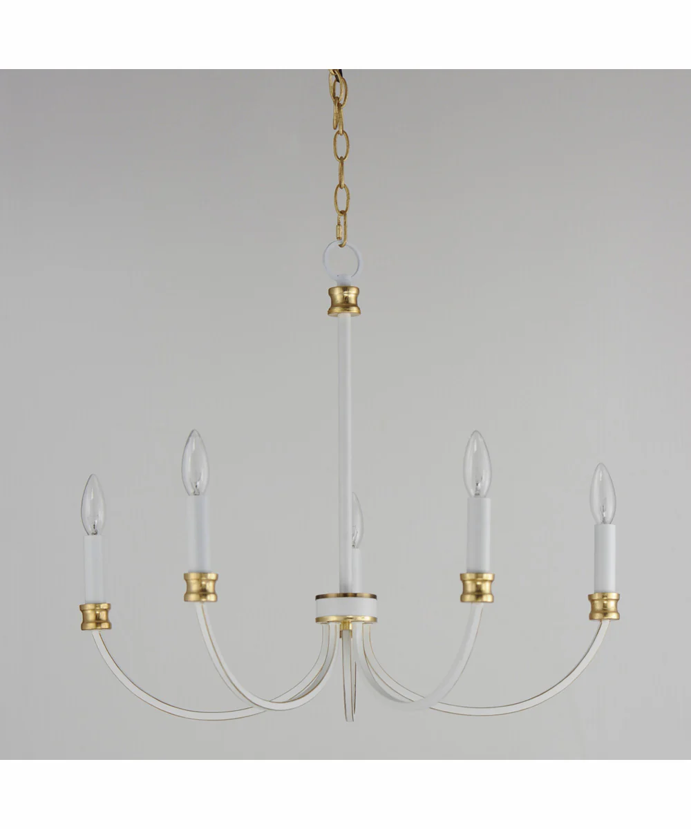 Charlton 5-Light Chandelier Weathered White/Gold Leaf - Image 2