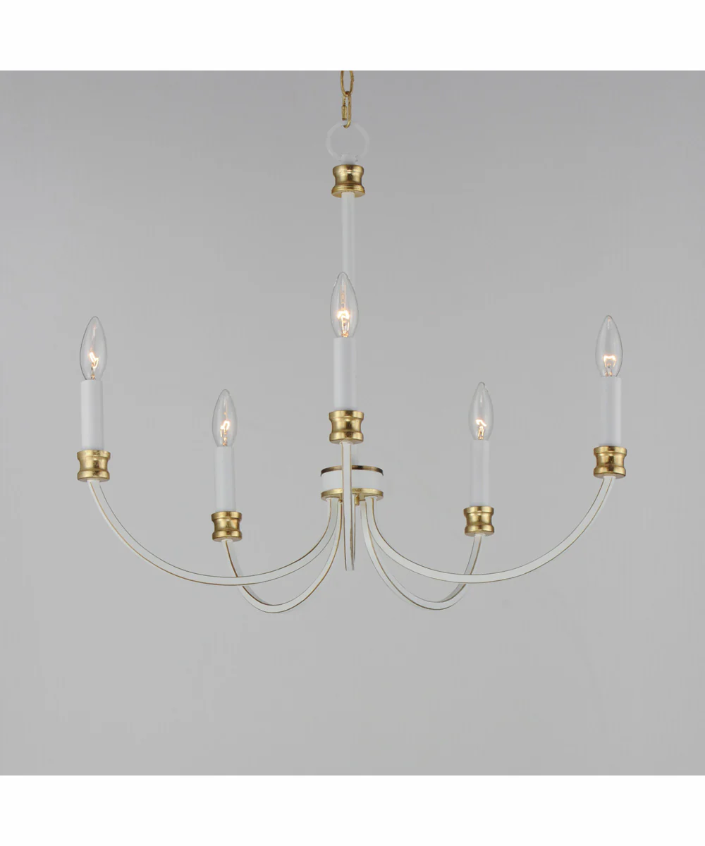 Charlton 5-Light Chandelier Weathered White/Gold Leaf - Image 3