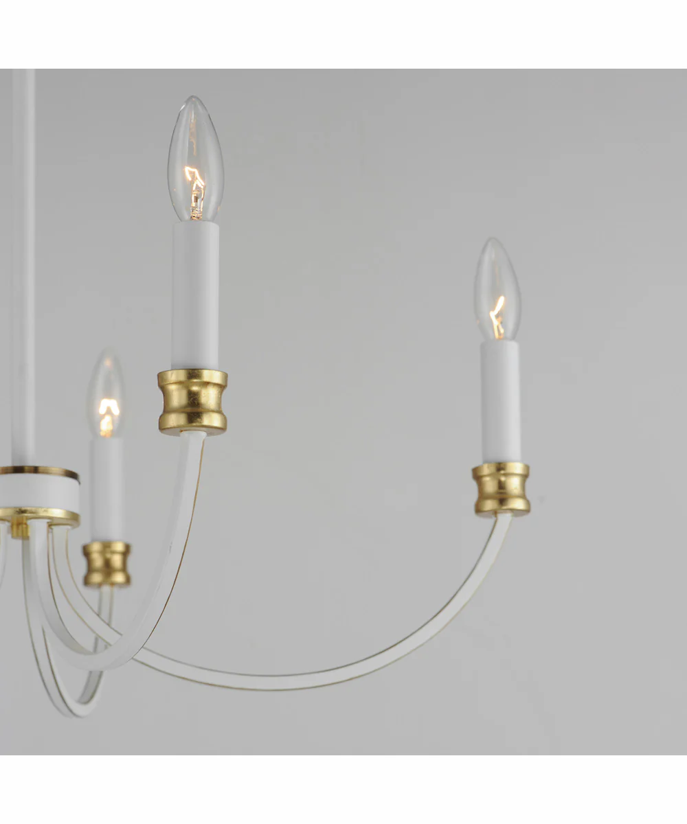 Charlton 5-Light Chandelier Weathered White/Gold Leaf - Image 4