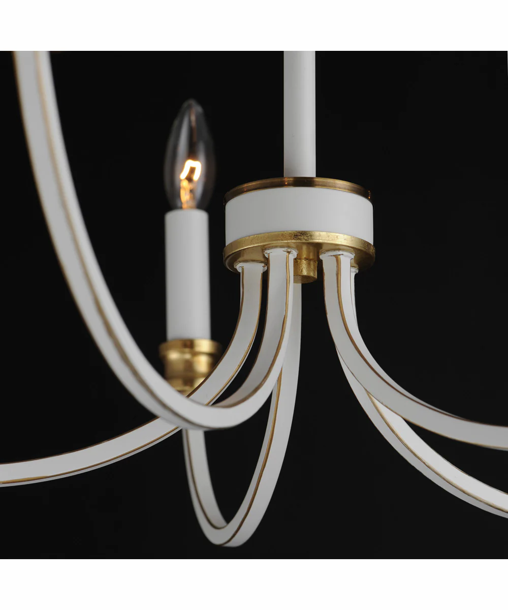 Charlton 5-Light Chandelier Weathered White/Gold Leaf - Image 5