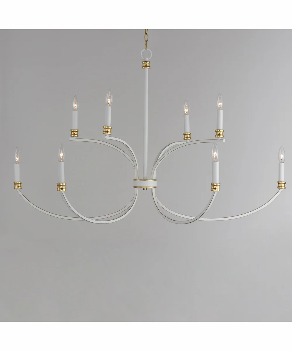 Charlton 8-Light Chandelier Weathered White/Gold Leaf - Image 2