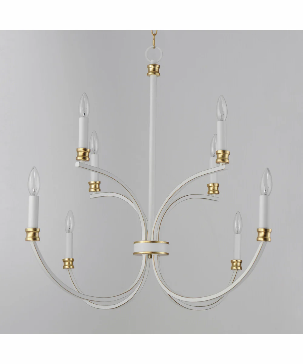 Charlton 8-Light Chandelier Weathered White/Gold Leaf - Image 3