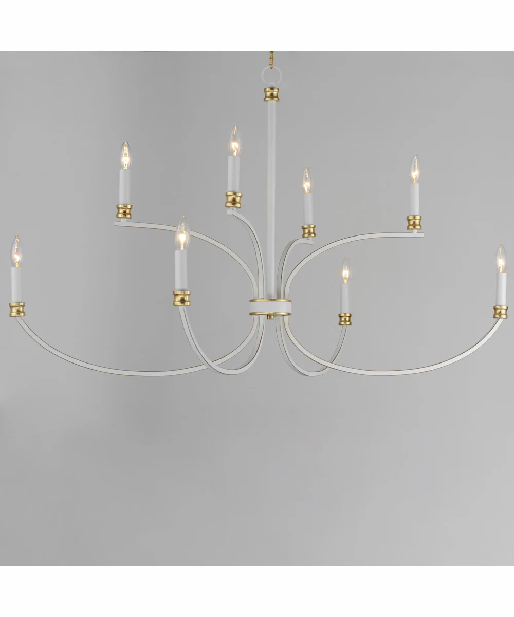 Charlton 8-Light Chandelier Weathered White/Gold Leaf - Image 4
