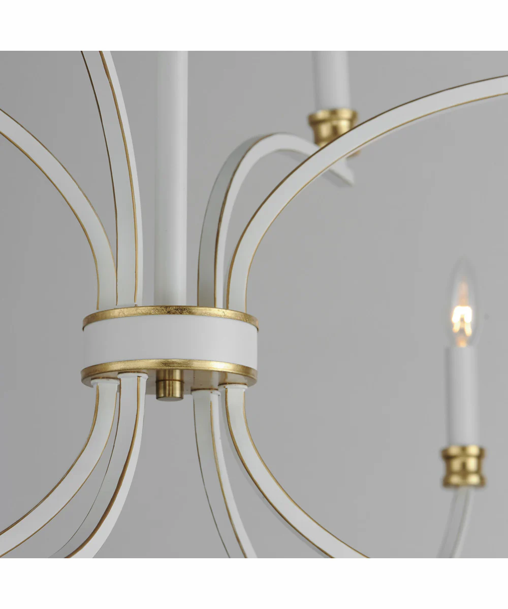 Charlton 8-Light Chandelier Weathered White/Gold Leaf - Image 5