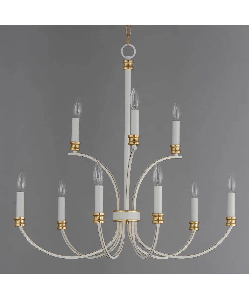 Charlton 9-Light Chandelier Weathered White/Gold Leaf - Image 2