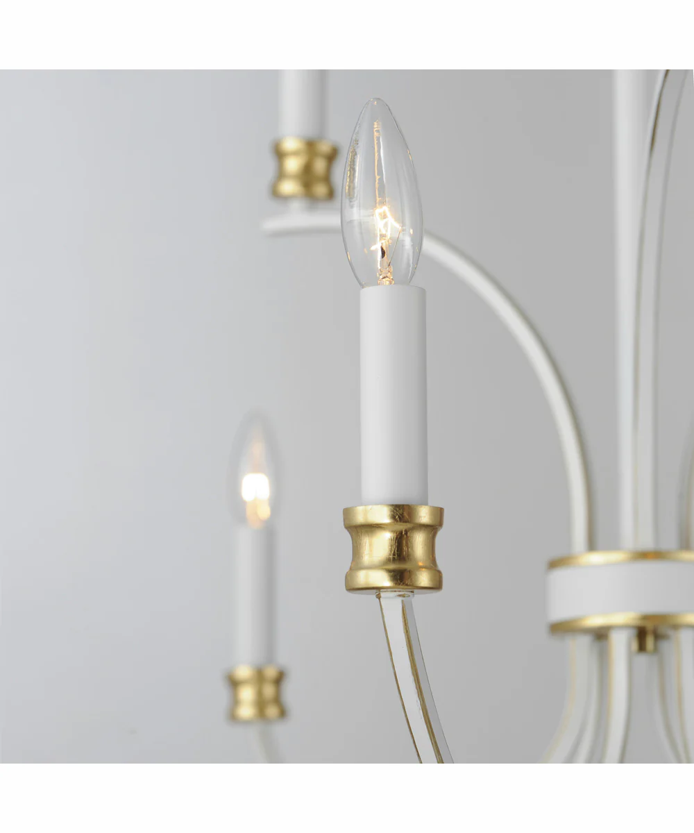 Charlton 9-Light Chandelier Weathered White/Gold Leaf - Image 4