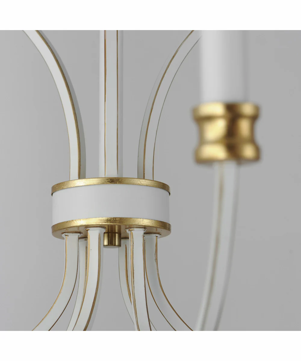 Charlton 9-Light Chandelier Weathered White/Gold Leaf - Image 5
