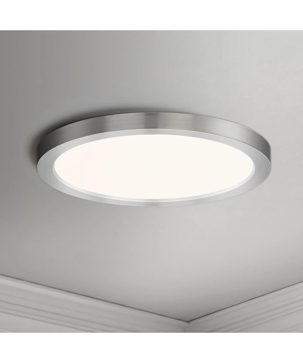 Chip 9 inch 18W RD LED Flush Mount 3000K Satin Nickel - Image 2