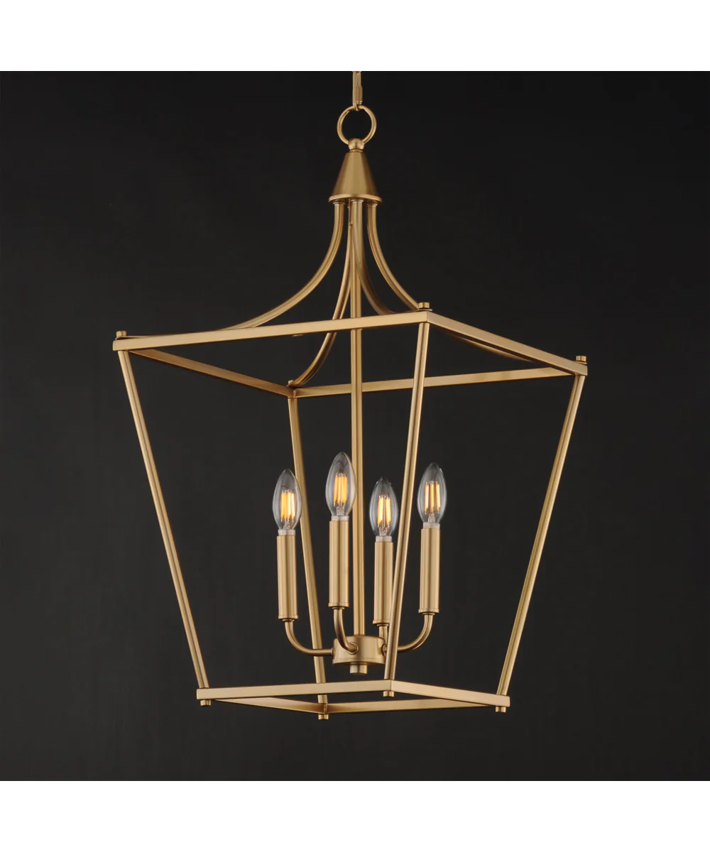 Clifton 4-Light Pendant Natural Aged Brass - Image 3