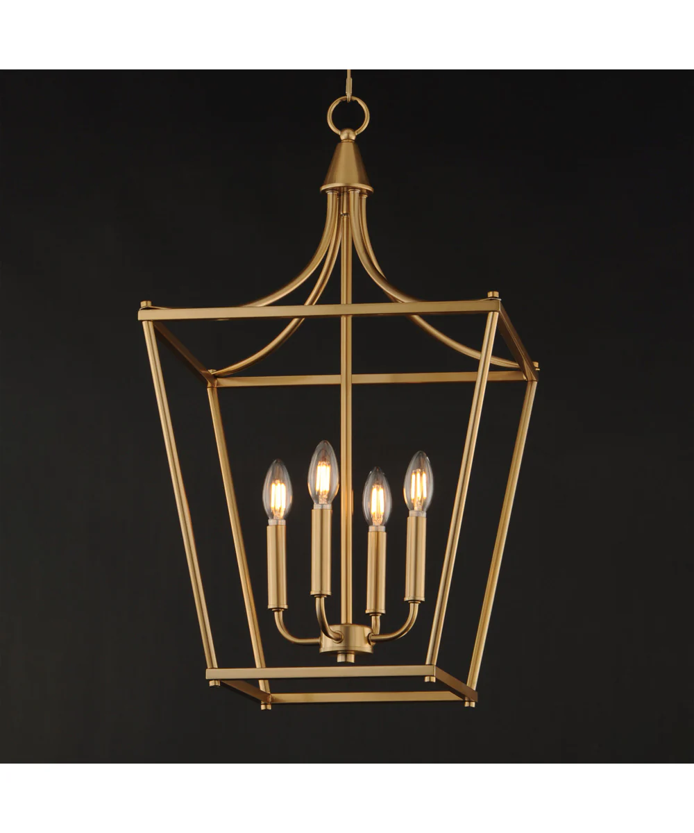 Clifton 4-Light Pendant Natural Aged Brass - Image 4