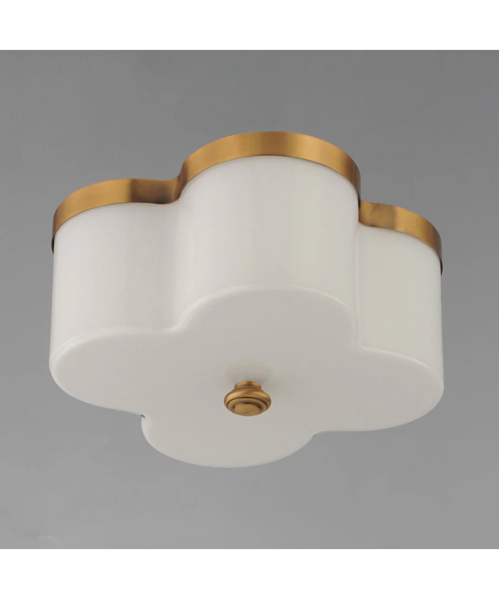 Clover 2-Light Flush Mount Natural Aged Brass - Image 2