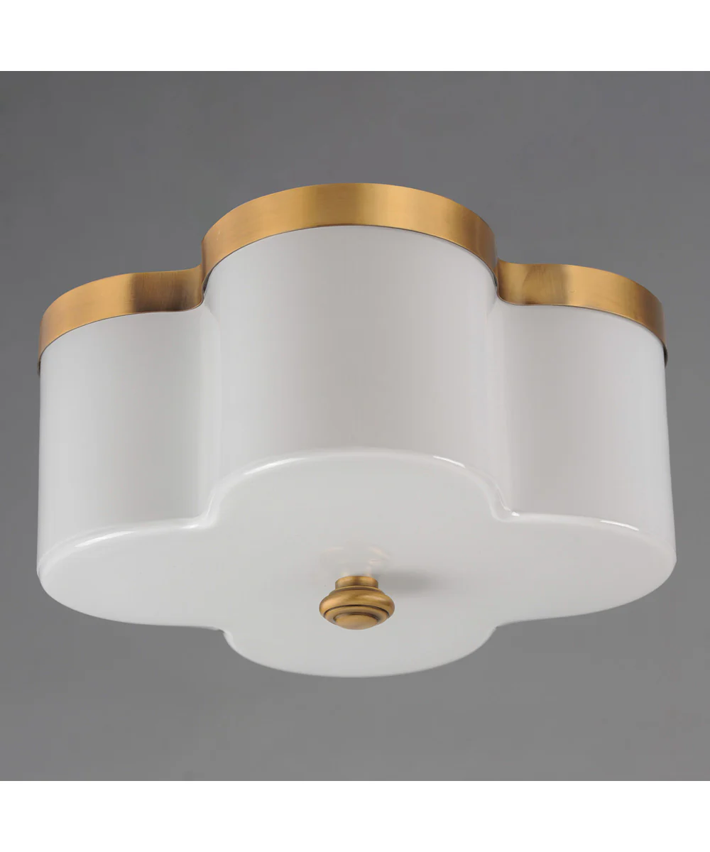 Clover 2-Light Flush Mount Natural Aged Brass - Image 3