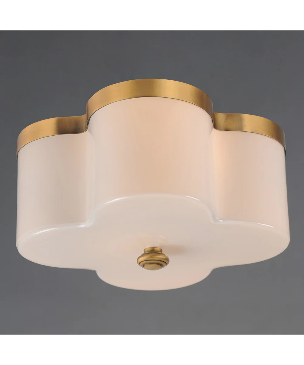 Clover 2-Light Flush Mount Natural Aged Brass - Image 4