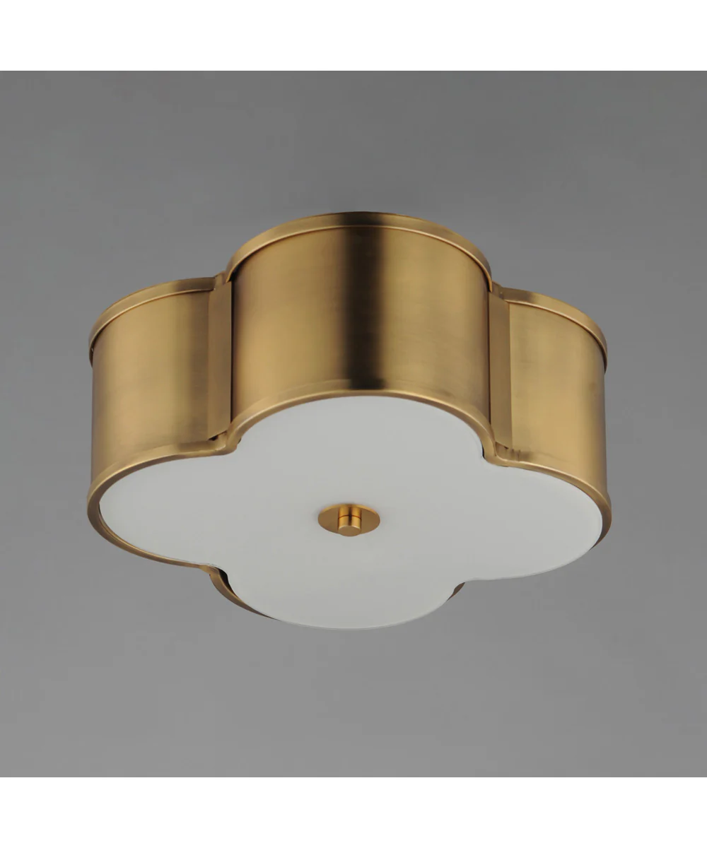 Clover 2-Light Flush Mount Natural Aged Brass - Image 2