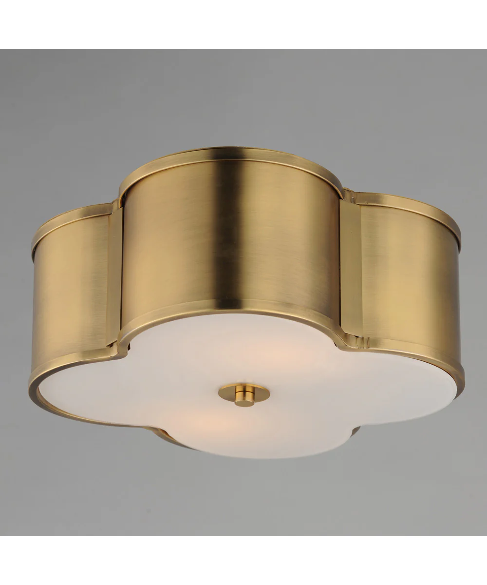 Clover 2-Light Flush Mount Natural Aged Brass - Image 3