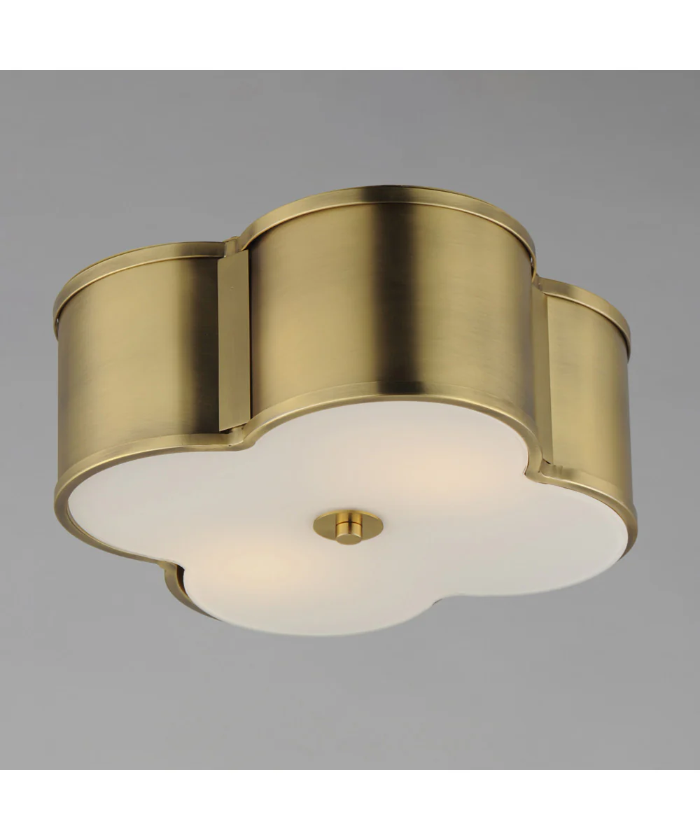 Clover 2-Light Flush Mount Natural Aged Brass - Image 4