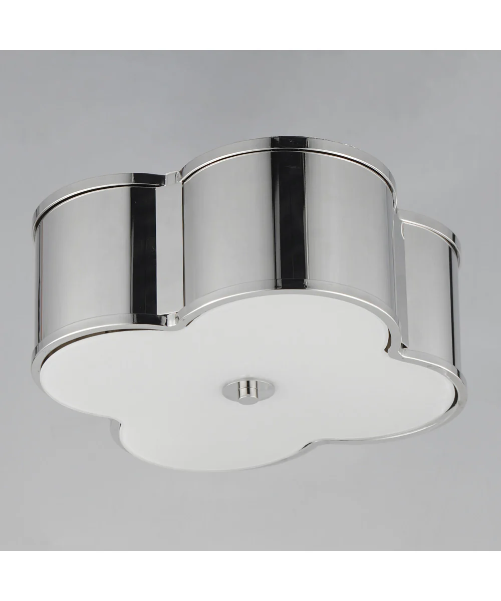 Clover 2-Light Flush Mount Polished Nickel - Image 4