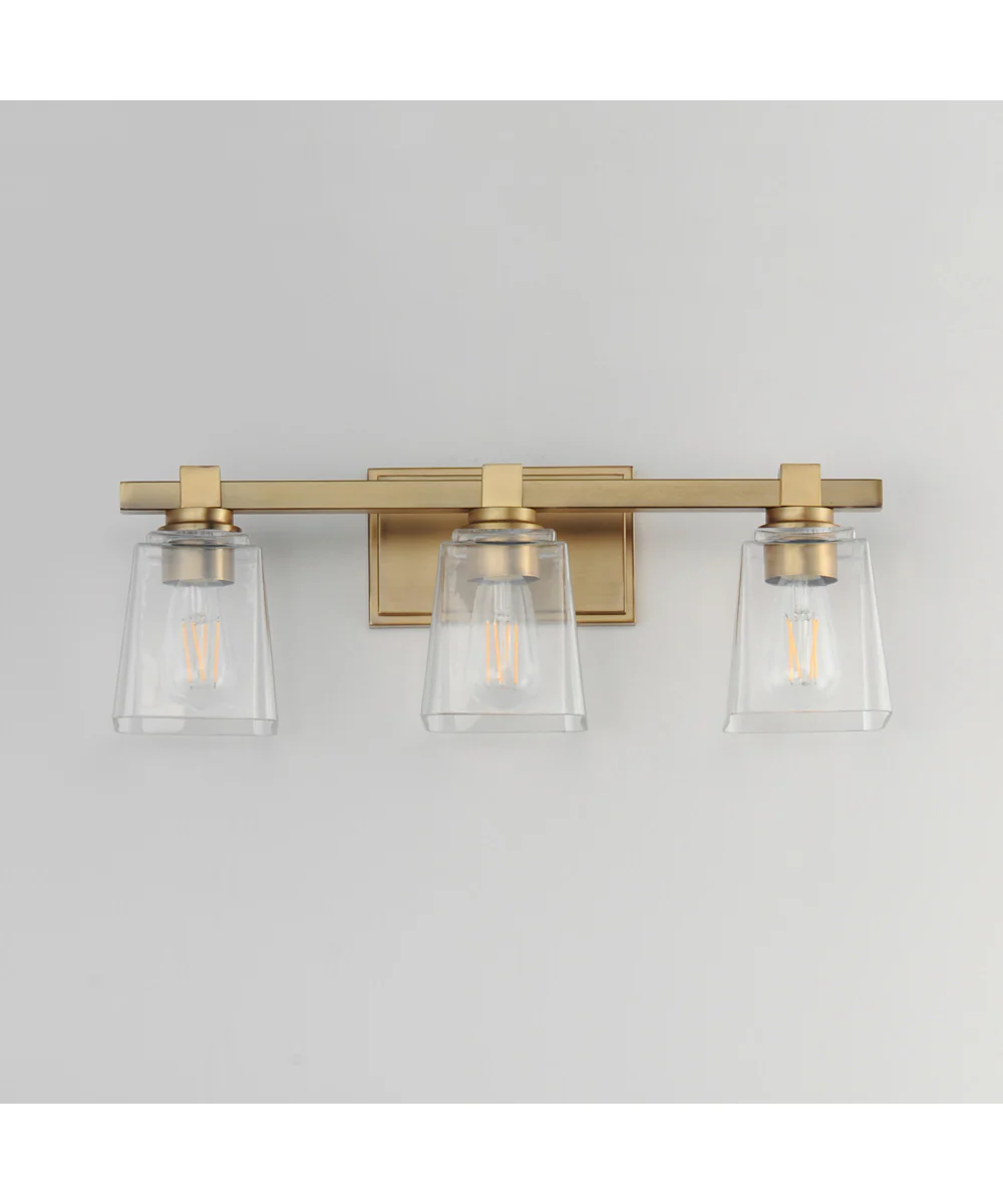 Cubos 3-Light Bath Vanity Natural Aged Brass - Image 2