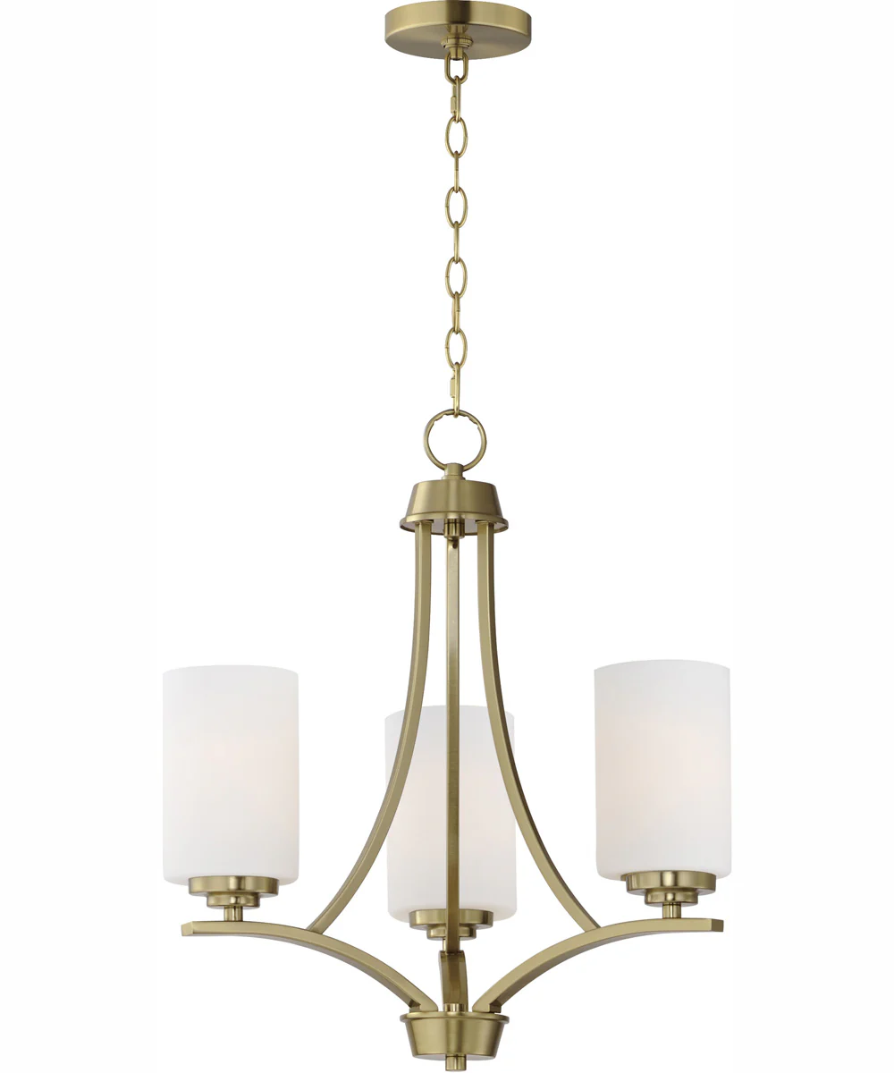 Deven 3-Light Chandelier Satin Brass