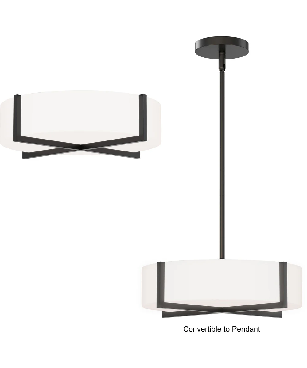 Dexter 15 inch LED Flush Mount/ Pendant Convertibie Black - Image 2