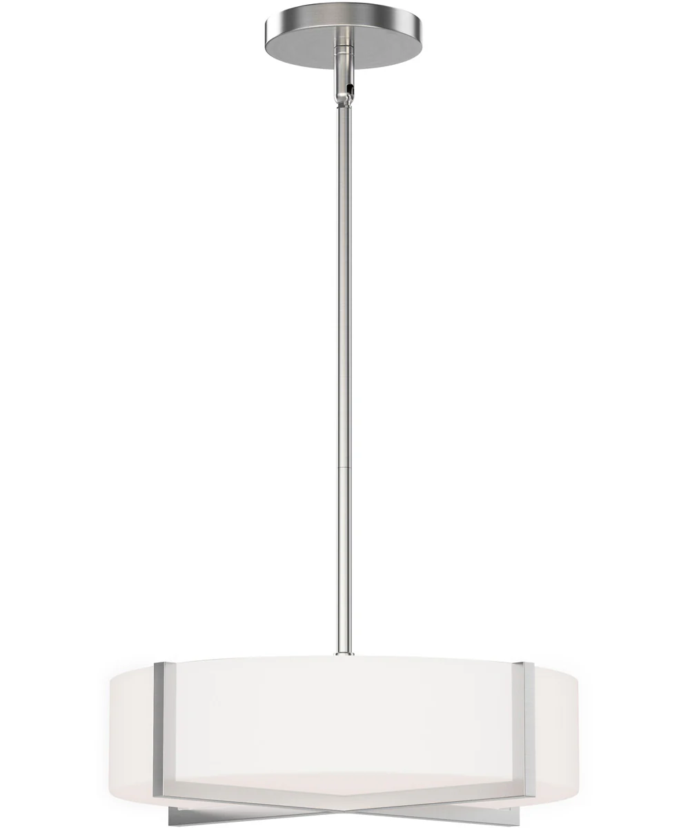 Dexter 15 inch LED Flush Mount/ Pendant Convertibie Satin Nickel