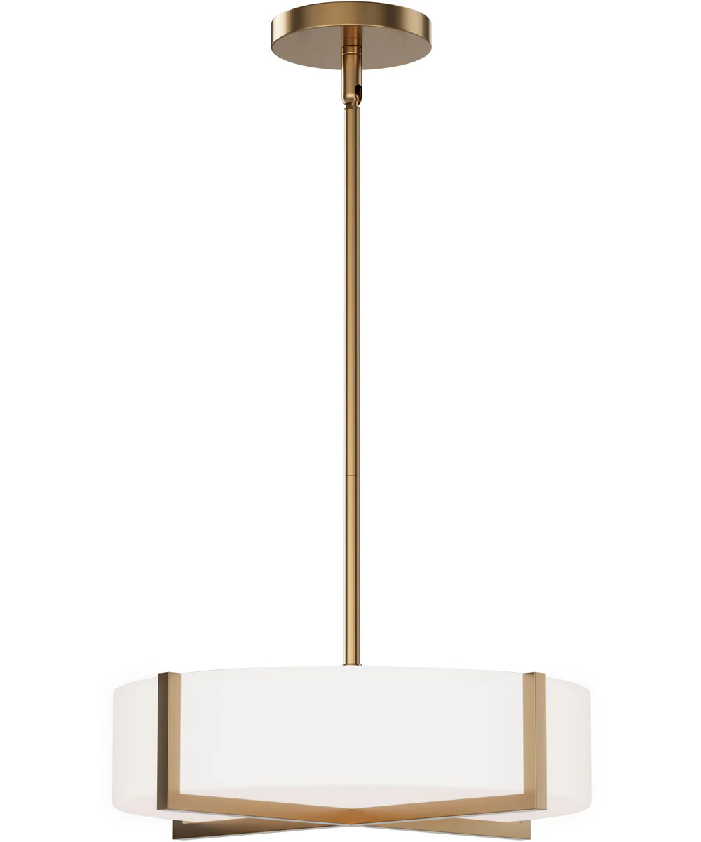Dexter 15 inch LED Flush Mount/ Pendant Convertible Natural Aged Brass