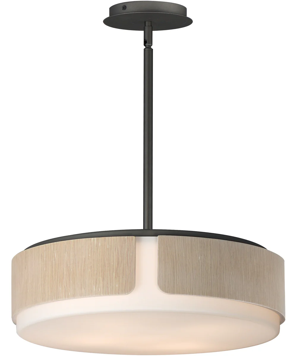 Draughtsman 18 inch Semi Flush Mount - Pendant Natural Wood/Charcoal