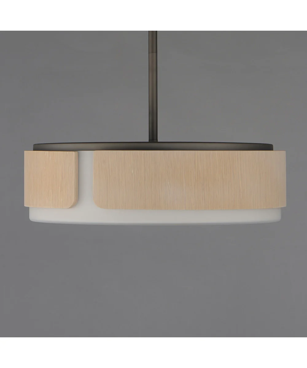 Draughtsman 18 inch Semi Flush Mount - Pendant Natural Wood/Charcoal - Image 2