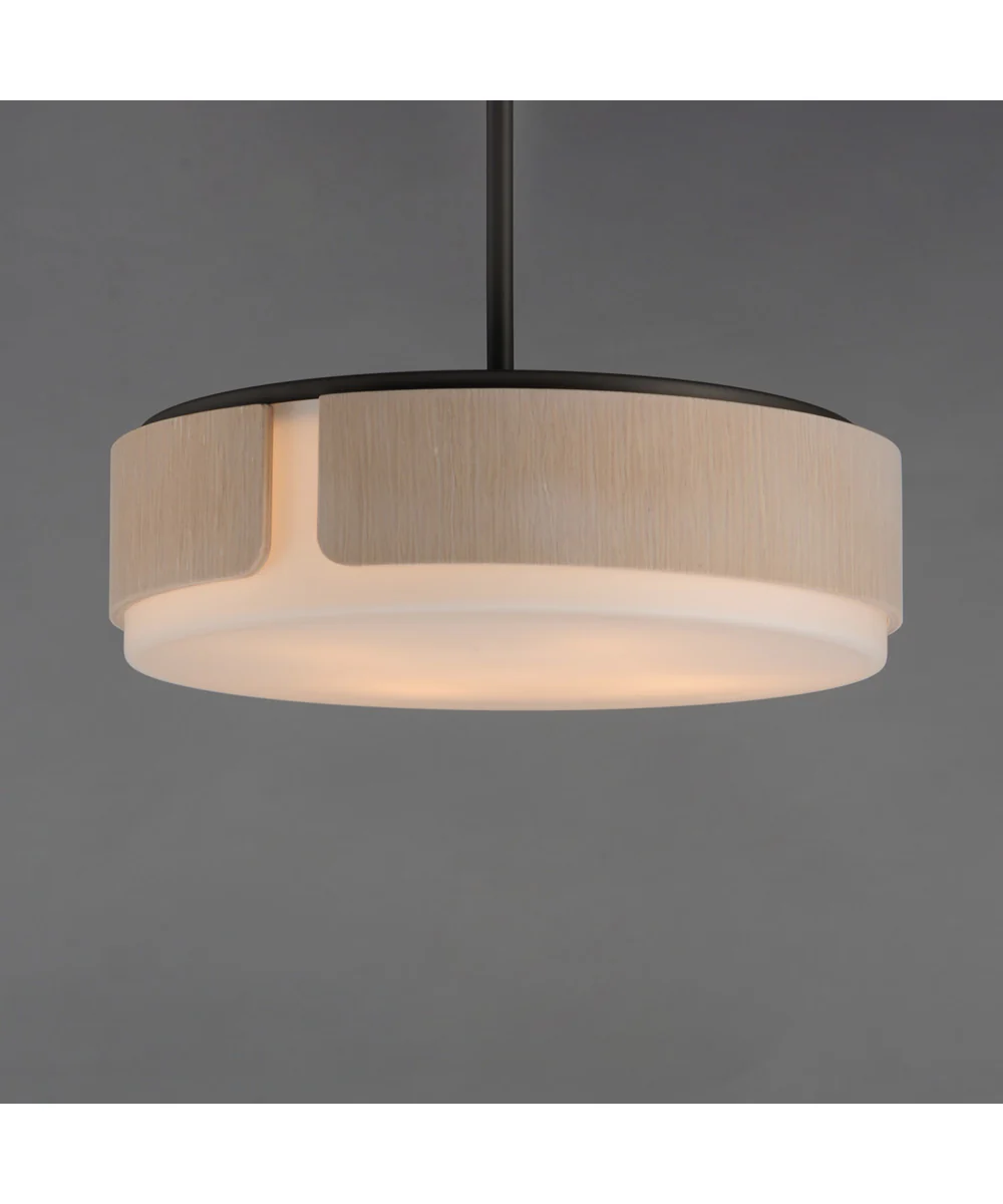 Draughtsman 18 inch Semi Flush Mount - Pendant Natural Wood/Charcoal - Image 3