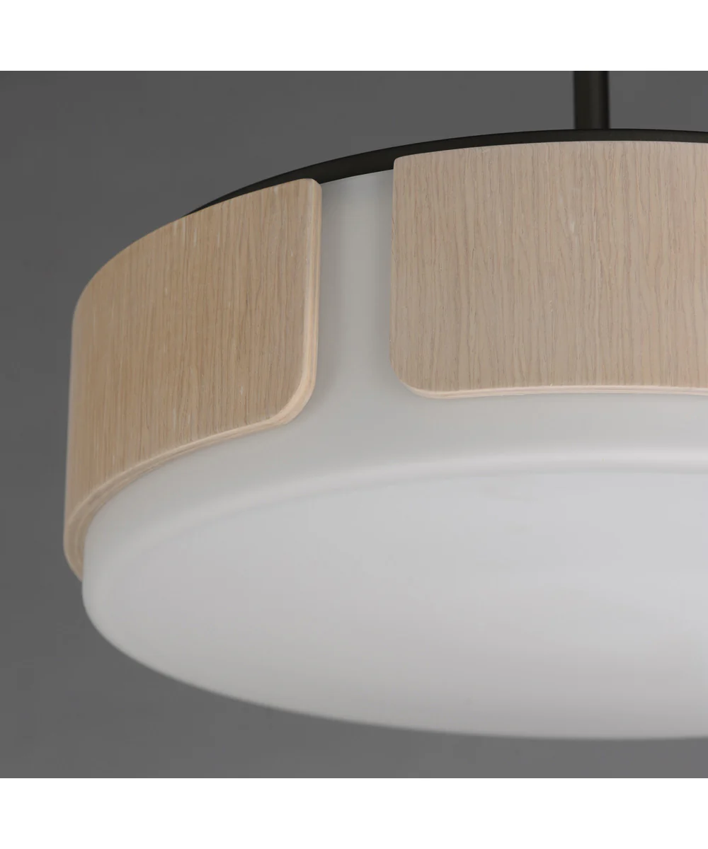 Draughtsman 18 inch Semi Flush Mount - Pendant Natural Wood/Charcoal - Image 5
