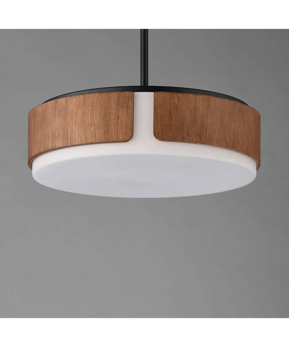 Draughtsman 18 inch Semi Flush Mount - Pendant Walnut / Black - Image 3