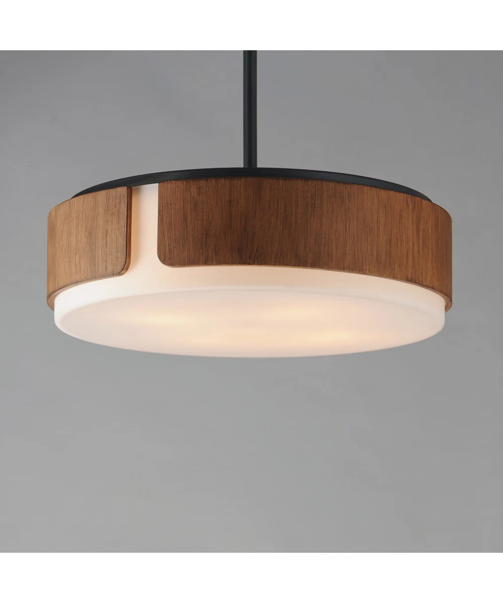 Draughtsman 18 inch Semi Flush Mount - Pendant Walnut / Black - Image 4
