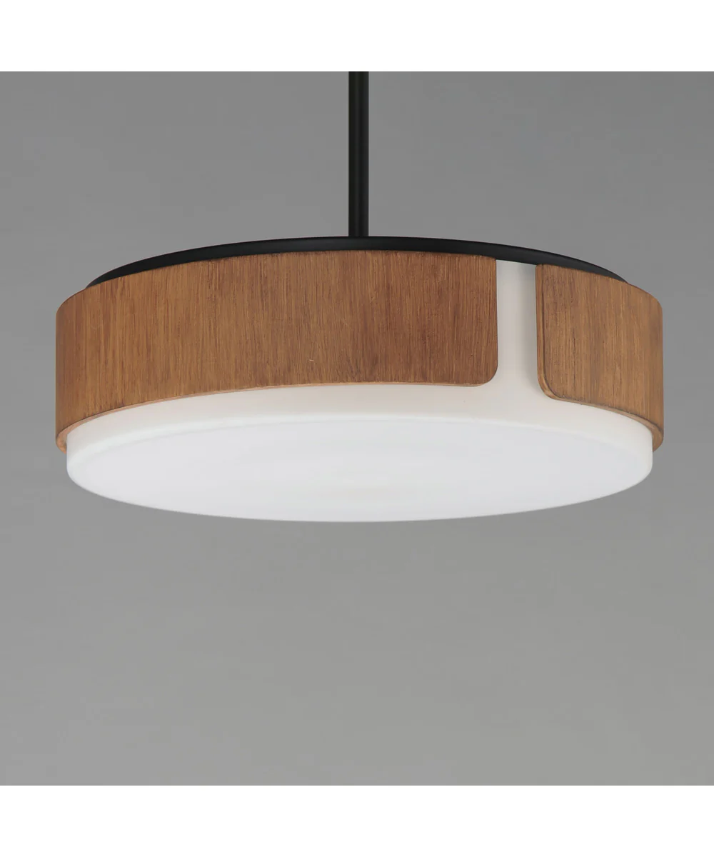 Draughtsman 18 inch Semi Flush Mount - Pendant Walnut / Black - Image 5