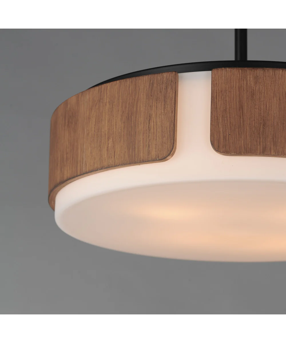 Draughtsman 18 inch Semi Flush Mount - Pendant Walnut / Black - Image 6