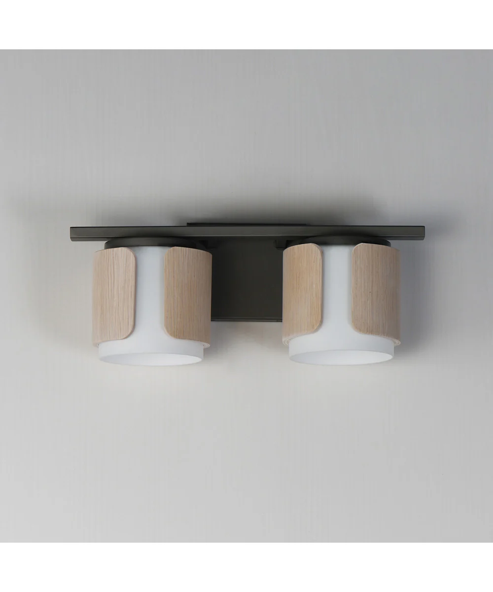 Draughtsman 2-Light Bath Vanity Natural Wood/Charcoal - Image 2