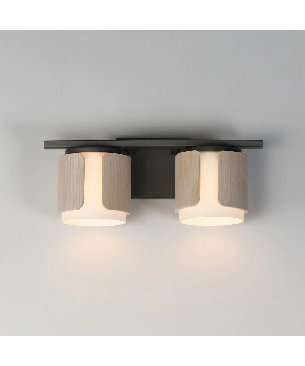 Draughtsman 2-Light Bath Vanity Natural Wood/Charcoal - Image 3