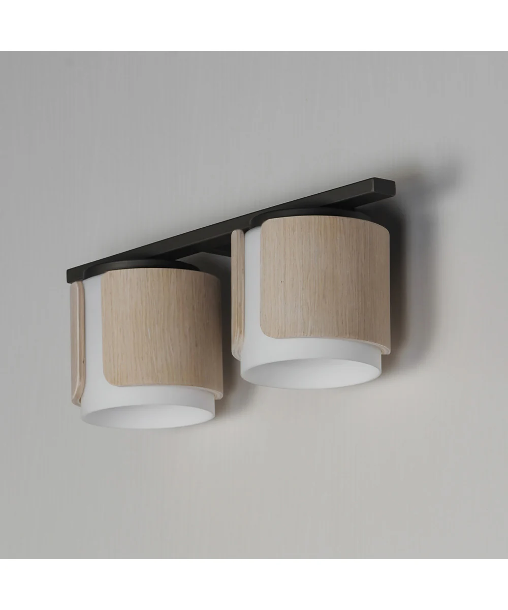 Draughtsman 2-Light Bath Vanity Natural Wood/Charcoal - Image 4