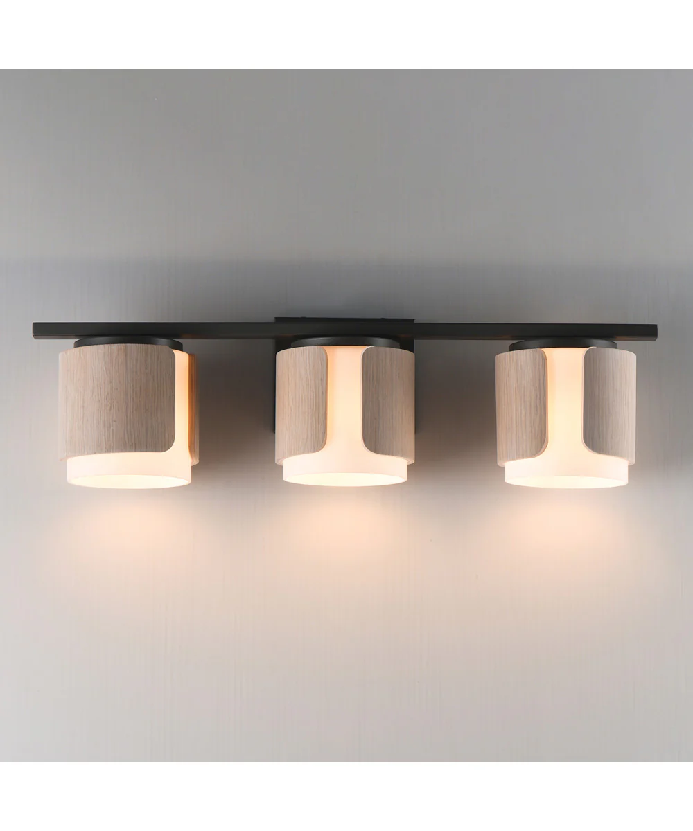Draughtsman 3-Light Bath Vanity Natural Wood/Charcoal - Image 3