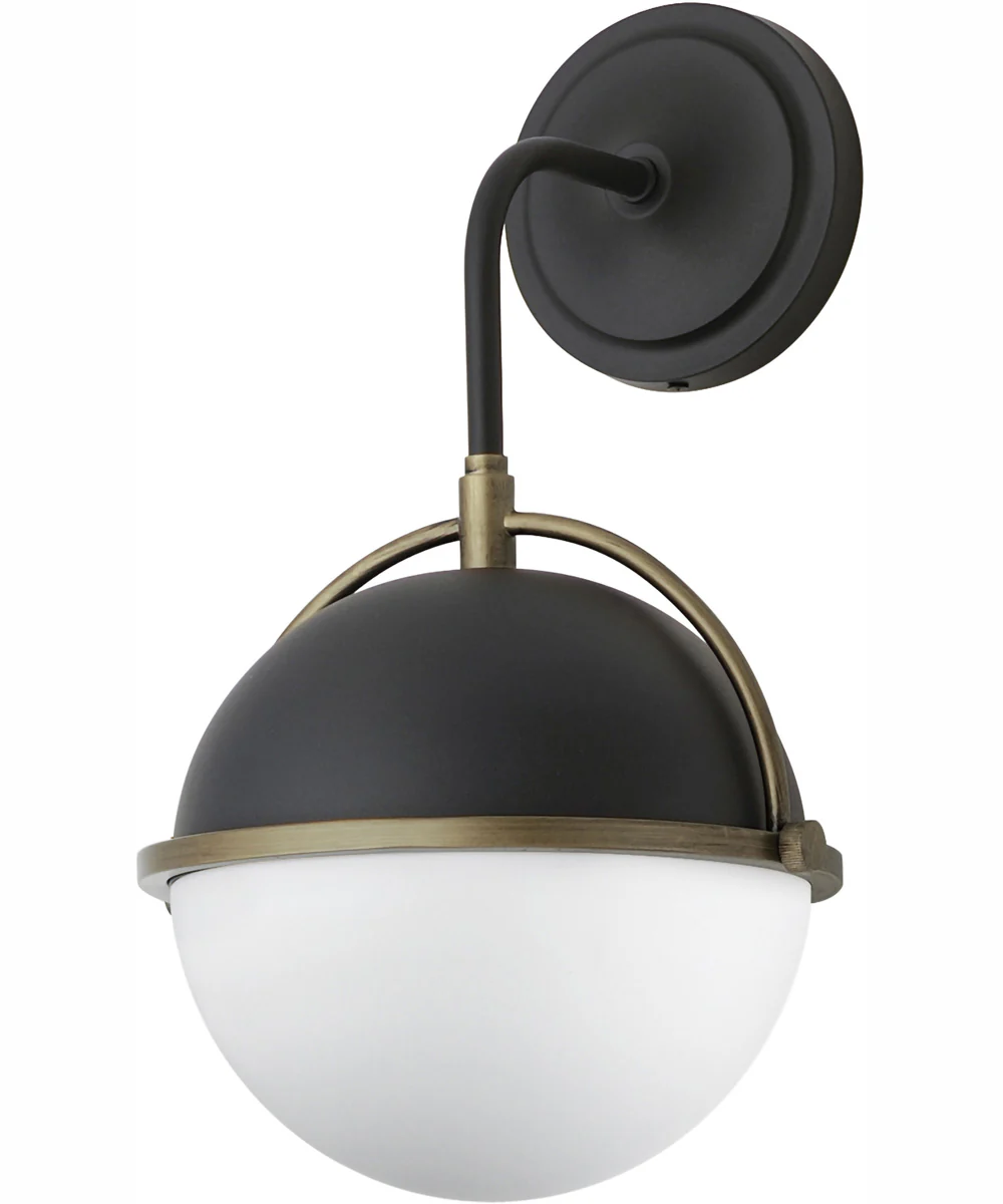 Duke 1-Light Outdoor Wall Sconce Black/Weathered Brass