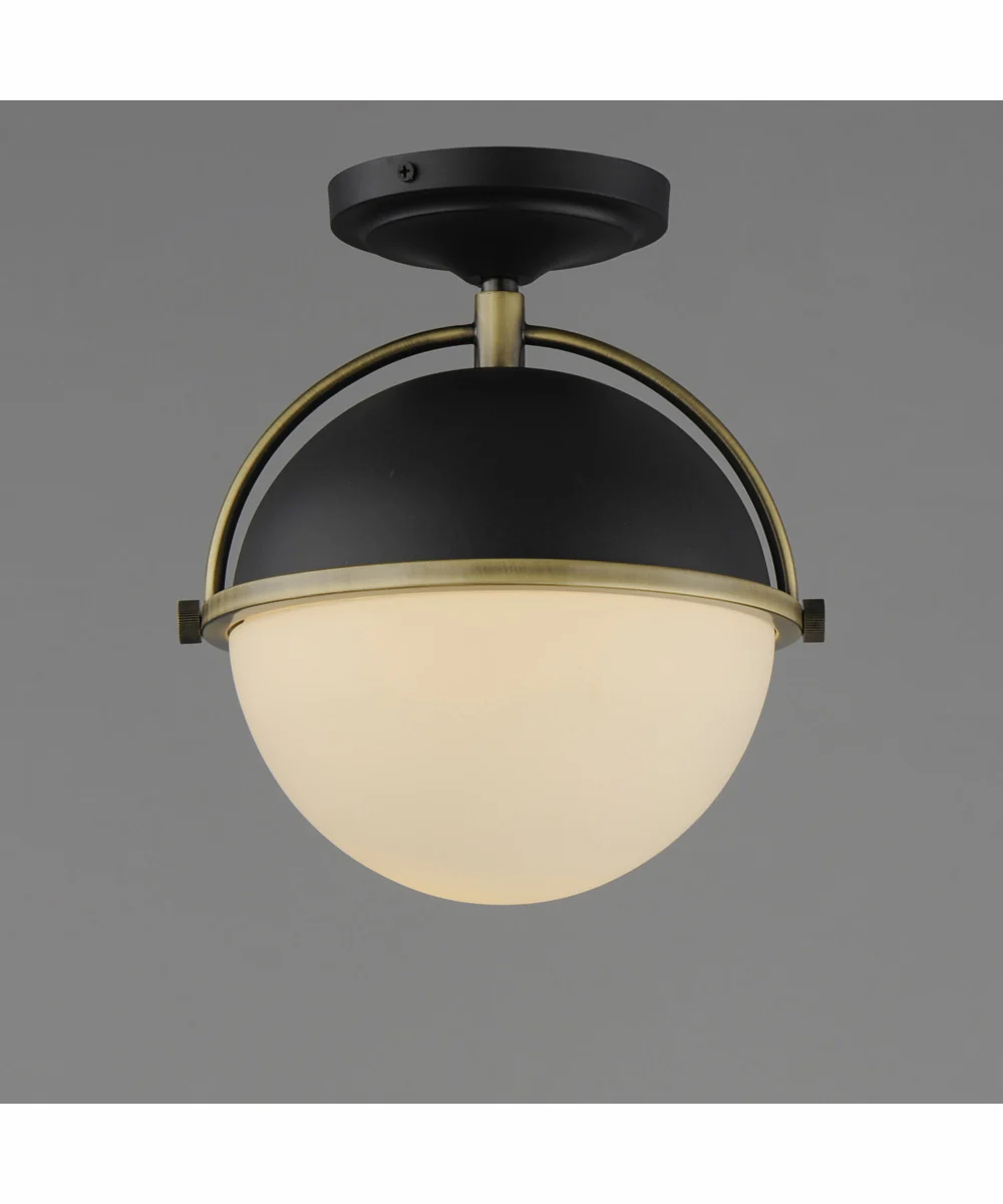 Duke 1-Light Semi Flush Mount Black/Weathered Brass - Image 4