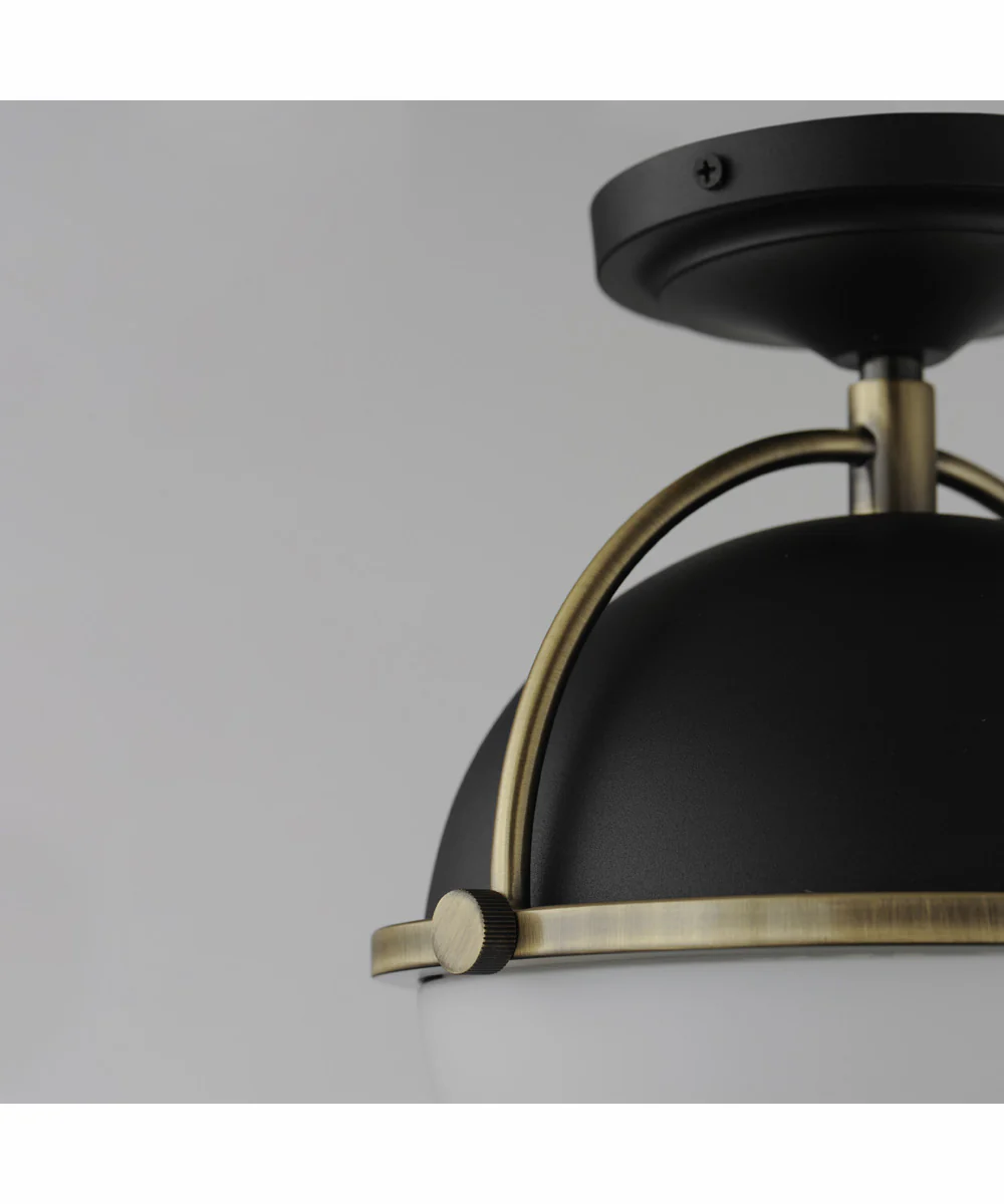 Duke 1-Light Semi Flush Mount Black/Weathered Brass - Image 5