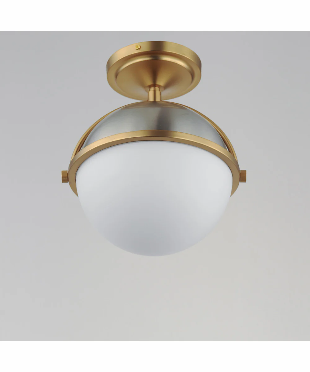 Duke 1-Light Semi Flush Mount Satin Nickel / Satin Brass - Image 3