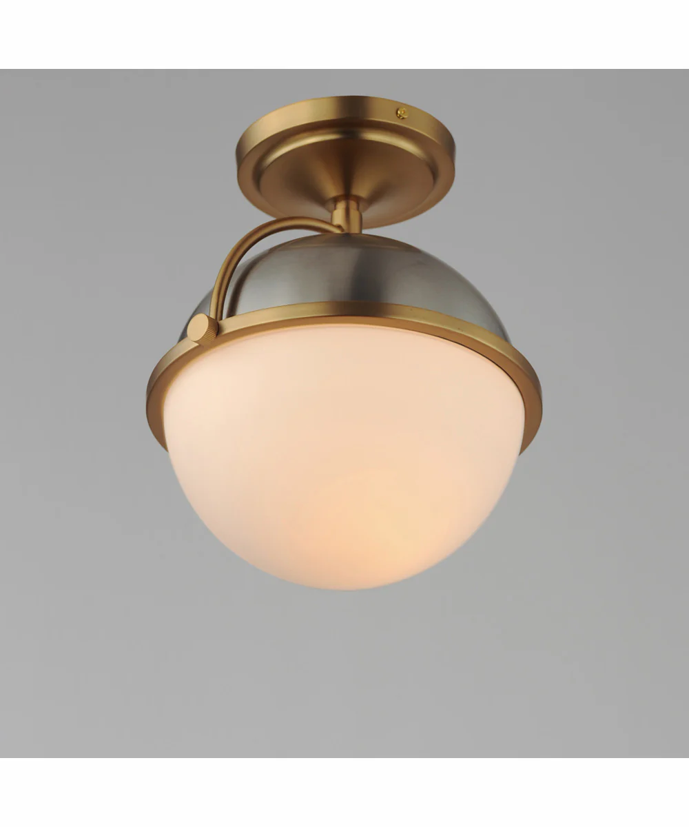 Duke 1-Light Semi Flush Mount Satin Nickel / Satin Brass - Image 4