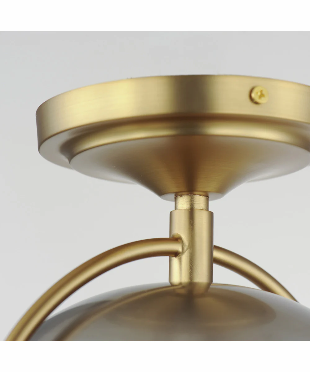 Duke 1-Light Semi Flush Mount Satin Nickel / Satin Brass - Image 5